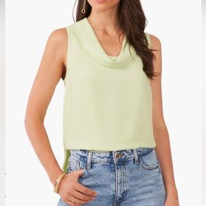 Vince Camuto Light Green Cowl Neck Tank Top